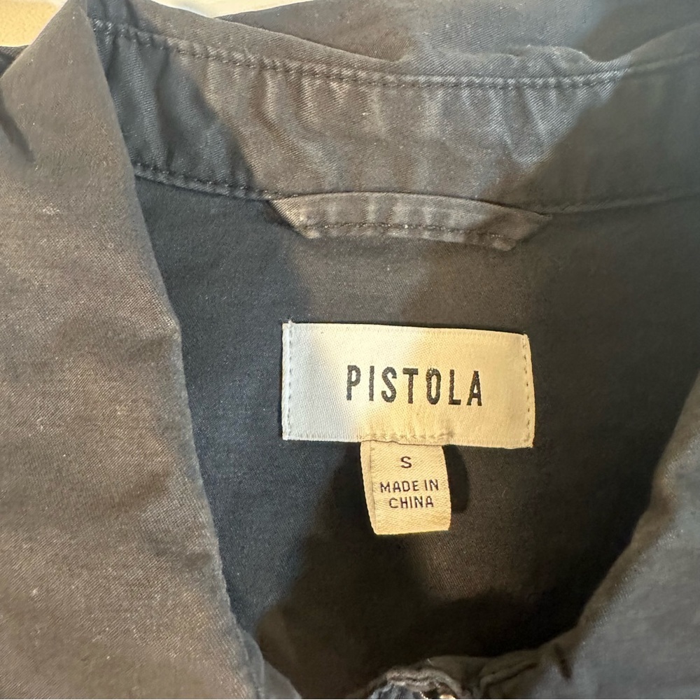 Pistola Size S Rosie Smock Waist Sanp Placket Dress In Faded Black - Picture 8 of 10